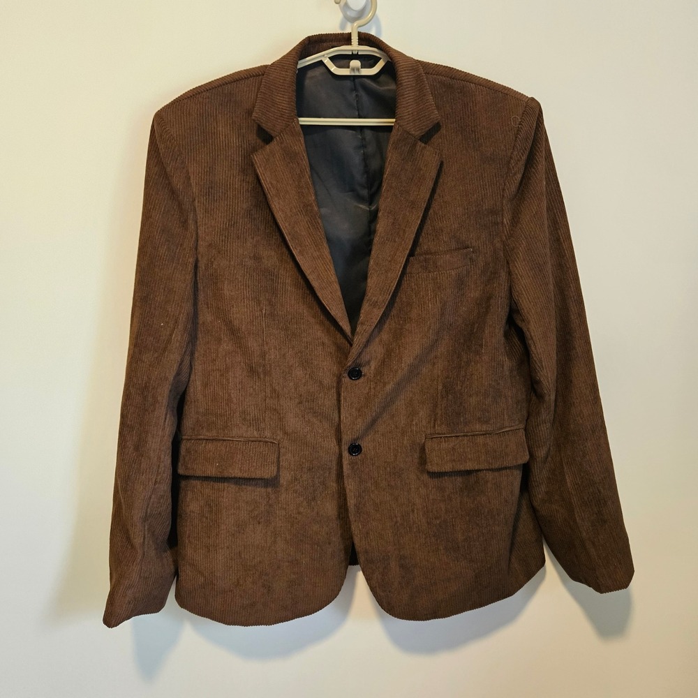 Brown Wide Wale Corduroy Blazer Jacket Sport Coat Brown L Ivy Style Academia